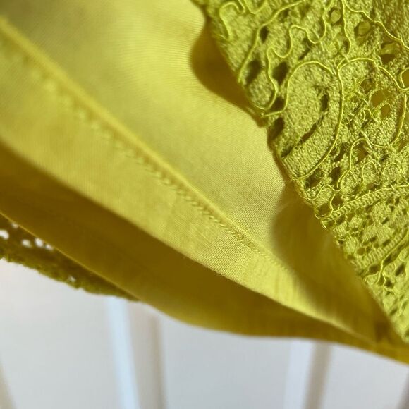 NWT Anthropologie Flared Lace Pants Size 2 Lined Green Yellow - Picture 7 of 13